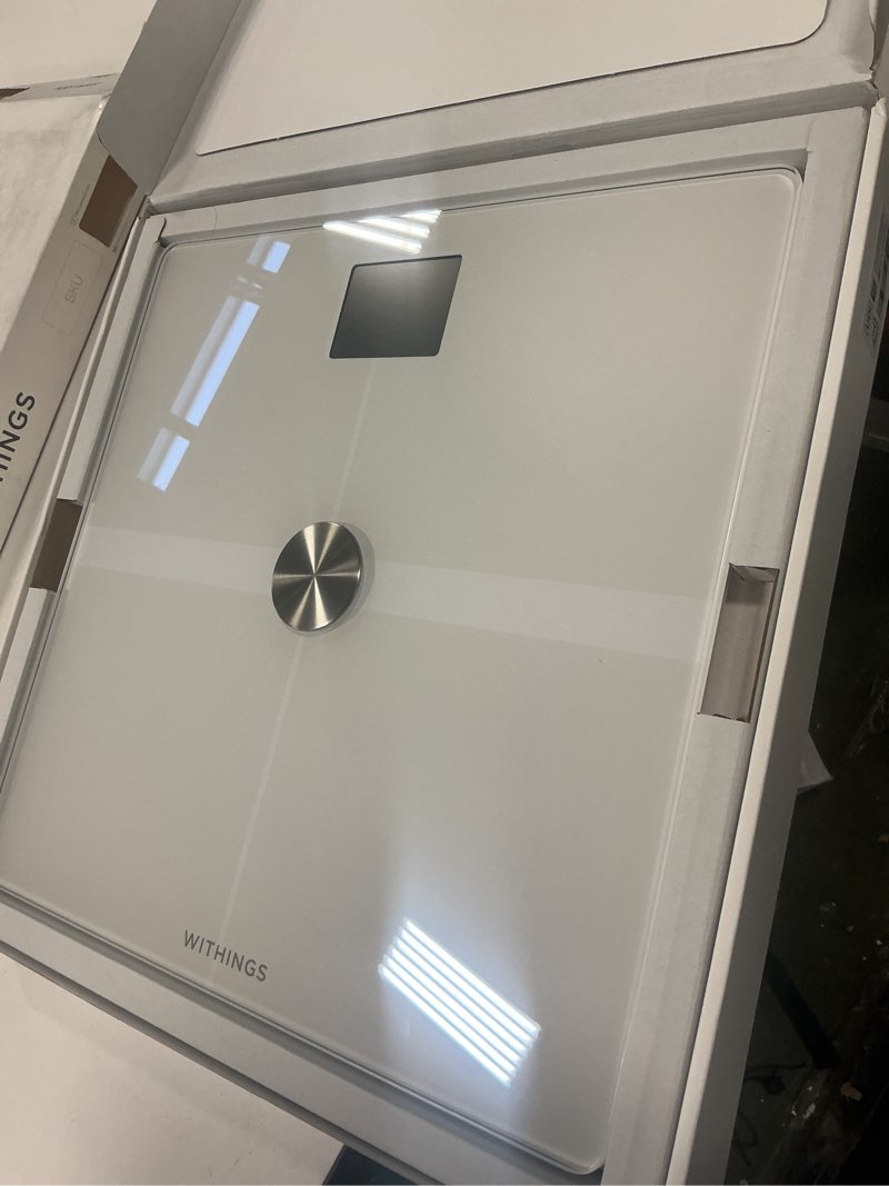 Condition photo showing As Is for WITHINGS Body Smart - Accurate Scale for Body Weight and Fat Percentage, Body Composition Wi-Fi and Bluetooth Weight Scale, Baby Weight Scale, Smart Scale Apple Health Compatible, Bathroom Scale White Body Smart