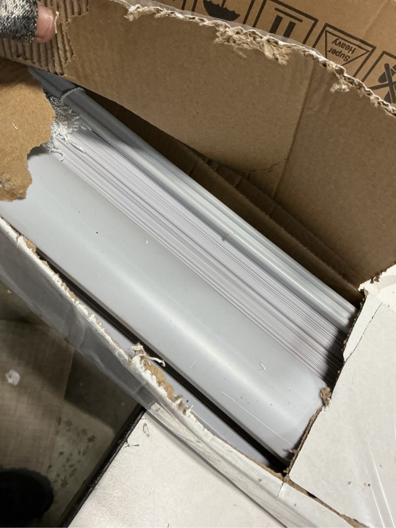 Condition photo showing As Is for Achim GII Morningstar Indoor Cordless White Vinyl Light Filtering Window Mini Blind  64  L x 46  W