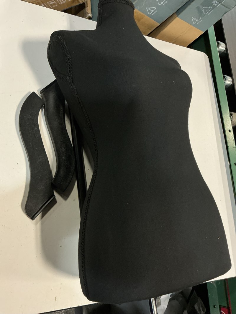 Condition photo showing As Is for fdw manikin 60”-67”height adjustable female dress model display torso body tripod stand clothing forms (black)