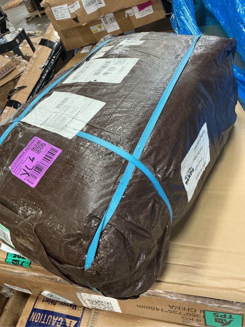 Condition photo showing New/Like New for 40x60ft,tarps heavy duty waterproof, 10mil poly tarps, brown multipurpose tarpaulin with metal grommets, edge reinforcement tear resistant, uv resistant, camping, outdoor coverings