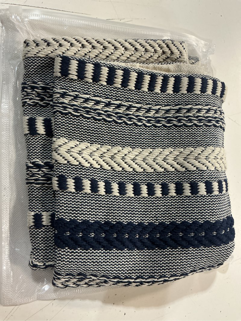 Condition photo showing Good Condition for cethom boho lumbar pillow covers 14x36 long, farmhouse decorative couch pillow cases, navy blue accent pillows of bed, sofa bedroom living room home decor cushion cover, pack of 1 navy blue 36" x 14" (pack of 1)