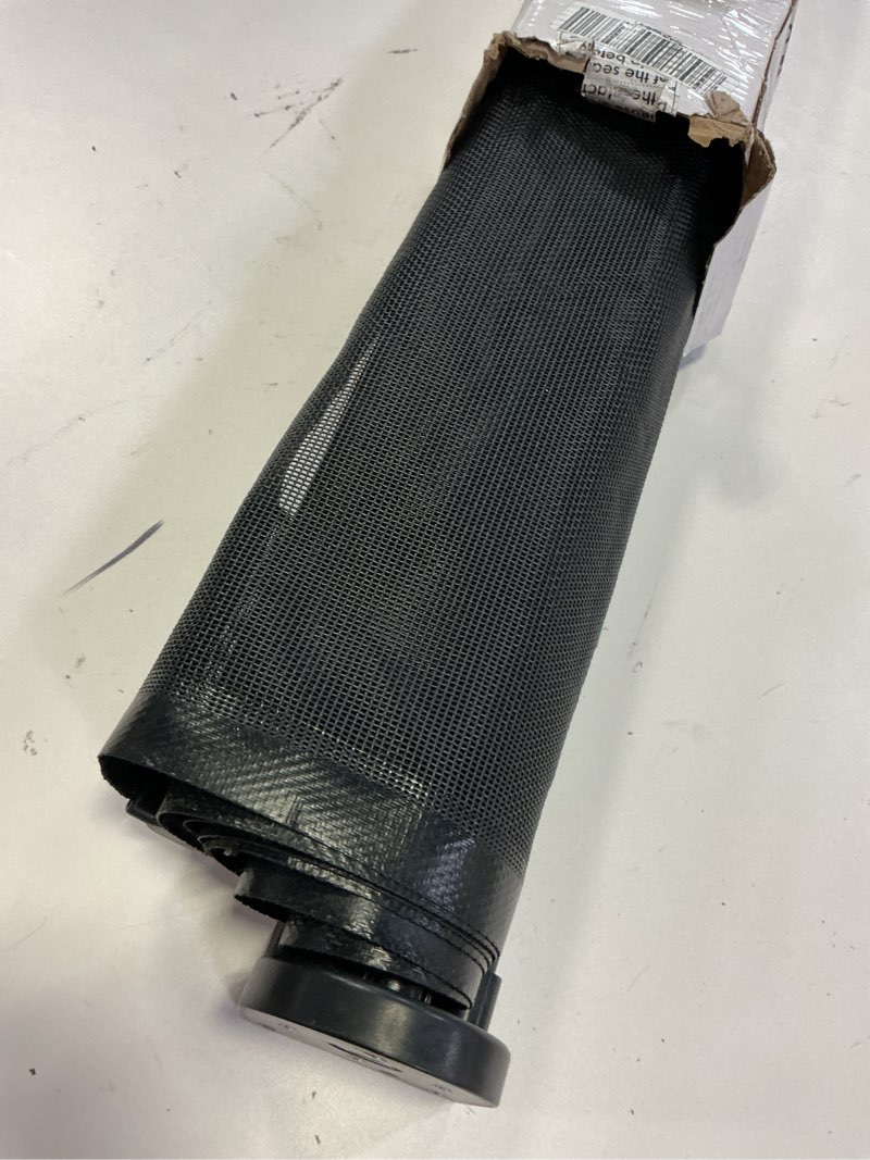 Condition photo showing As Is for reinforced 80 inch retractable baby gate extra wide baby gate for wide openings, indoor/outdoor retractable dog gate for doorway, mesh dog gate indoor prevent babies/pets from crawling under, black black 33" tall x 80" wide? with reinforced bar ?