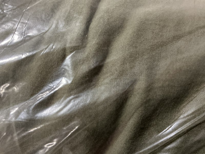Condition photo showing Good Condition for organic brushed cotton sheet set, queen, dusty olive