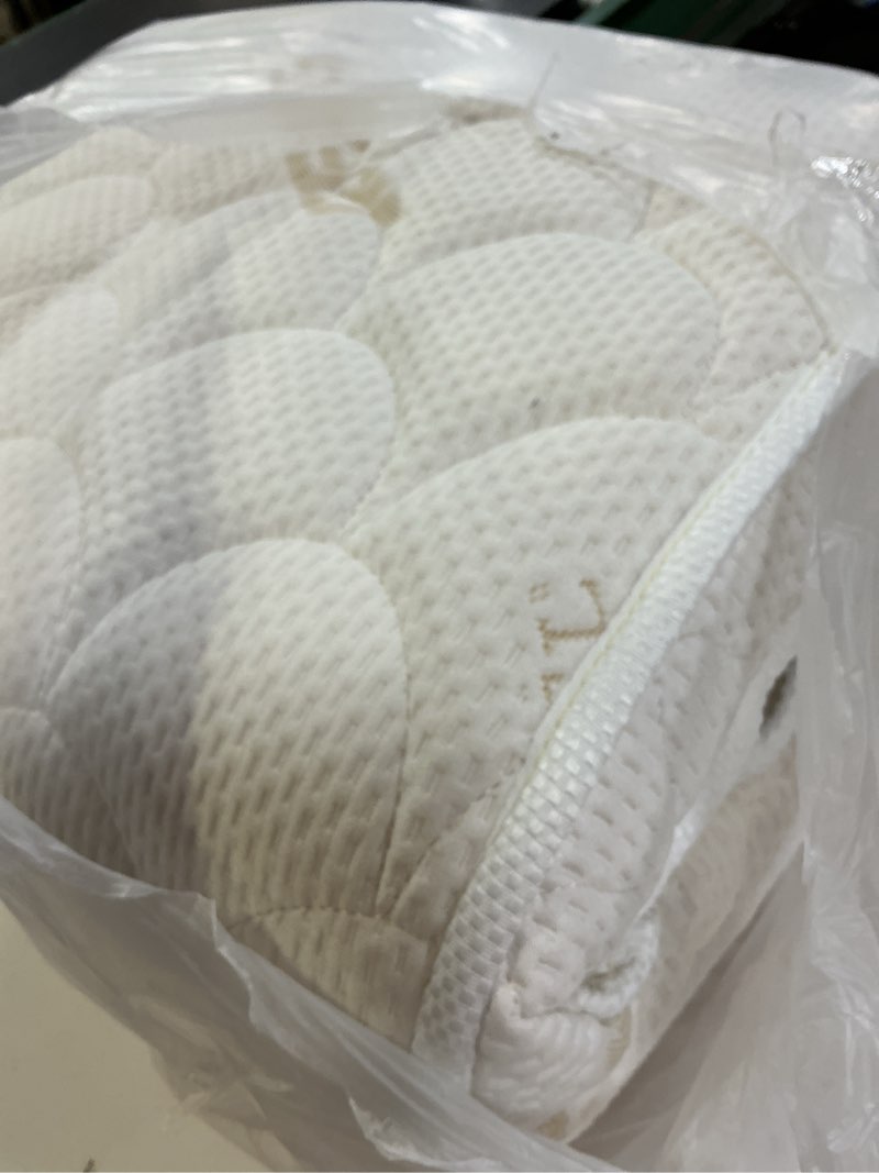 Condition photo showing As Is for Mini Crib Mattress - 38x24x4 Inch- Dual Sided with Firm Support and Comfort Foam- Breathable, Quiet and Odorless, Fits Most Mini Cribs (Does Not Fit Playard or Standard Crib) 38" x 24" x 4"(Mini Crib Mattress) White (Mini Crib)