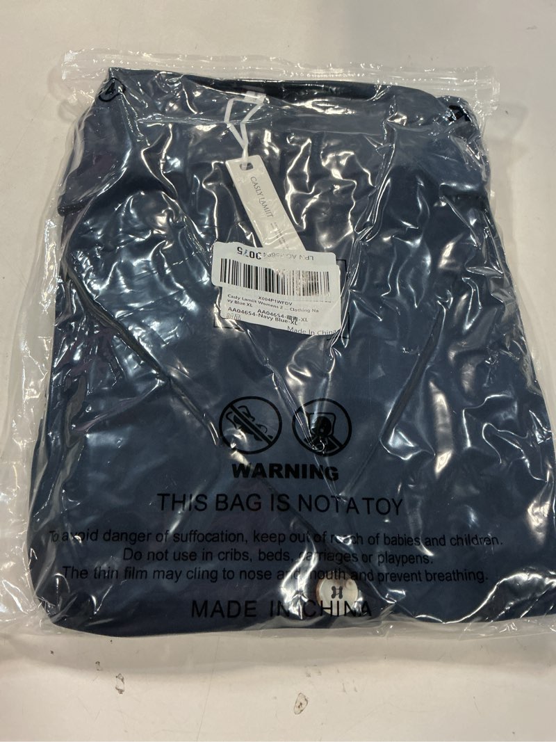 Condition photo showing New/Like New for Casly Lamiit Women's 2 Piece Blazer Outfits Business Casual Notched Collar Jacket Dressy Work Crop Pants Suit Sets Navy Blue X-Small