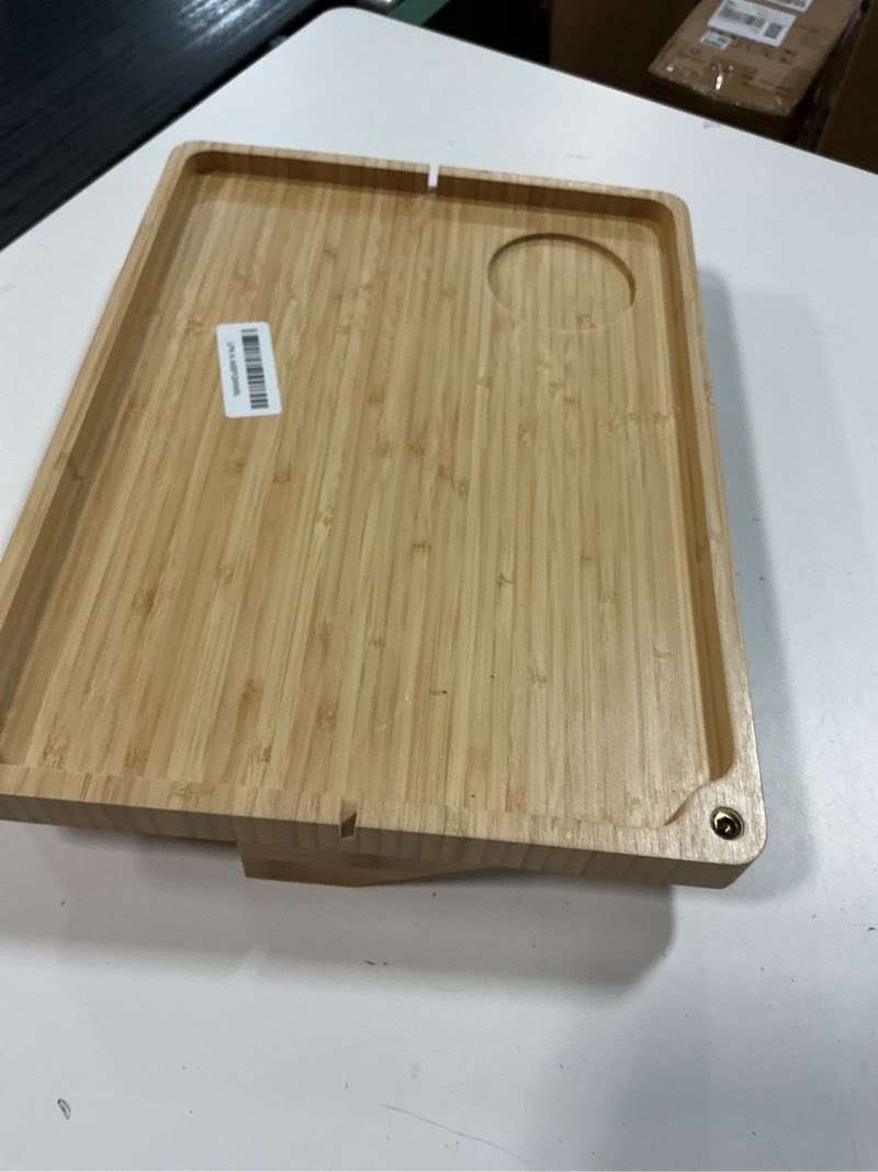 Condition photo showing Good Condition for Bedside Shelf for Dorm Bed & Top Bunk, Bamboo Bed Side Table Tray with Cup Phone Holder & Hooks, Bedside Caddy, Clip on Nightstand Bedside Storage College Dorm Room Essentials (Bamboo)