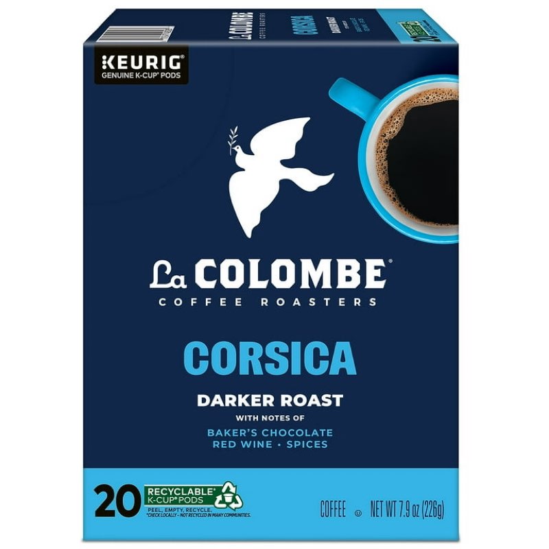 La Colombe® Coffee Roasters Corsica Darker Roast Coffee, Single Serve Keurig® K-Cup® Pods, 20 Count (Best By 16/Jun/2026)