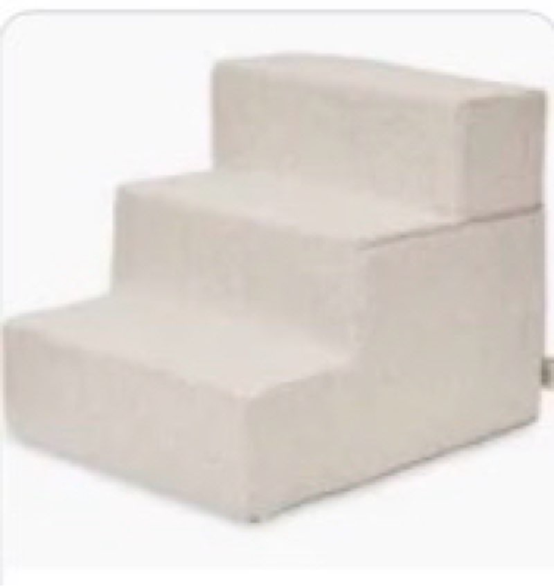 dog stairs for small dog steps for bed ramps stairs extra wide steps for bed foam stairs for couch sofa 35d strong support pet stairs non-slip bottom pet steps to get on bed, grey, 3 steps