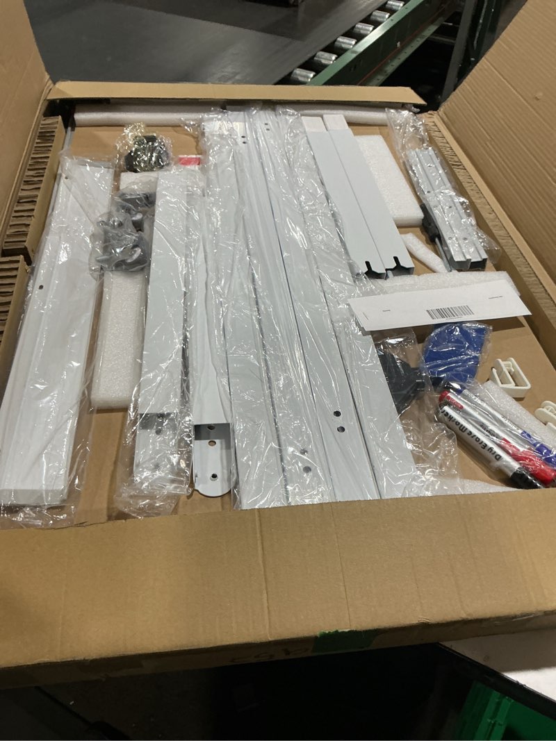 Condition photo showing Good Condition for Rolling Dry Erase Board 48 x 36 - Large Portable Magnetic Whiteboard with Stand - Double Sided Easel Style Whiteboard with Wheels - Mobile Standing White Board for Office, Classroom & Home Pearl White 48x36