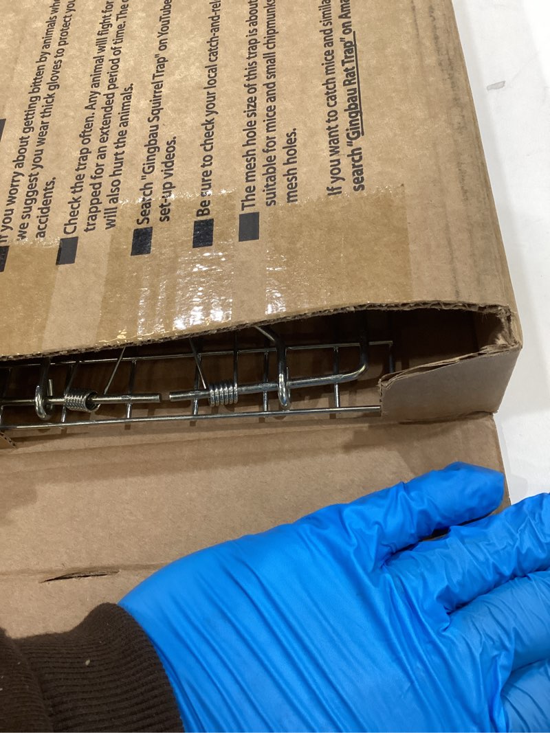 Condition photo showing As Is for Gingbau Squirrel Trap Foldable Heavy Duty Humane Live Animal Cage Trap (Not for Mouse) Medium