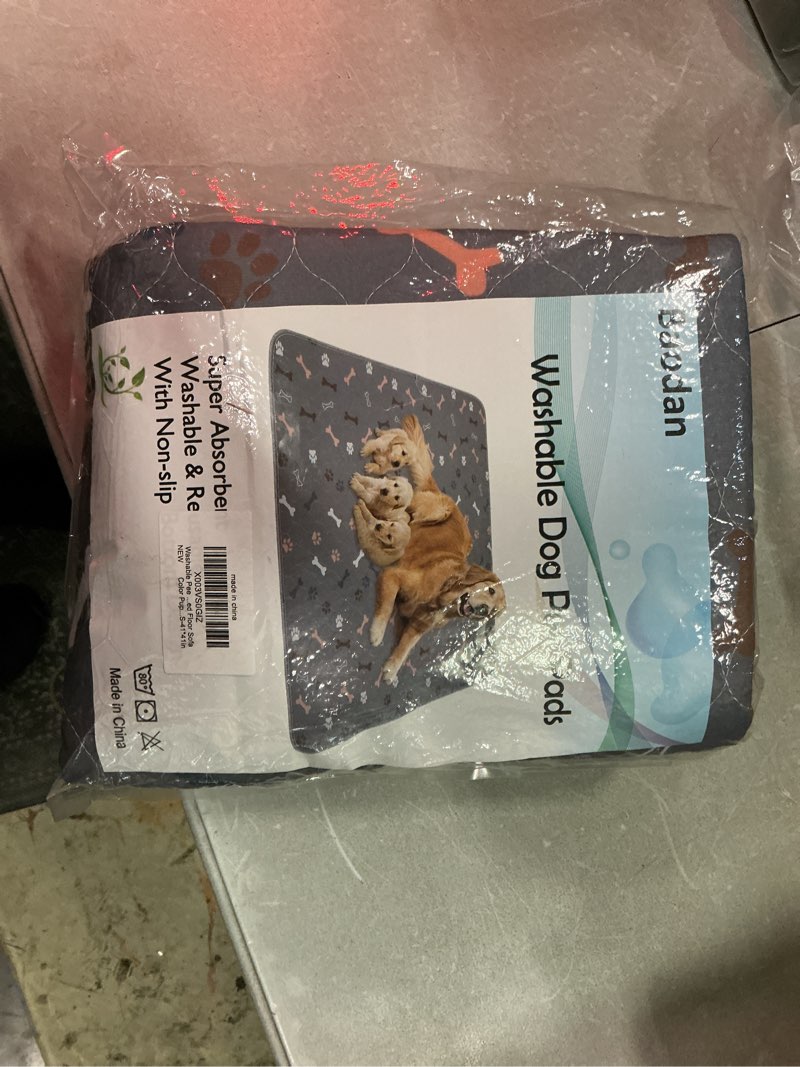 Condition photo showing Good Condition for washable pee pads for dogs, 2 pack 41"x41" reusable puppy pads, waterproof pet training pads, non-slip fast absorbent potty pads for crate, floor, couch, whelping pads litter mat puppy supplies dark grey 41*41 inch (pack of 2)