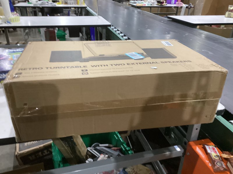 Condition photo showing New/Like New for Vinyl Record Player with 24W HiFi Stereo Speakers Vintage Bluetooth Turnable for Vinyl Records with Belt Drive 2-Speed, Magnetic Cartridge RCA Output BT5.3