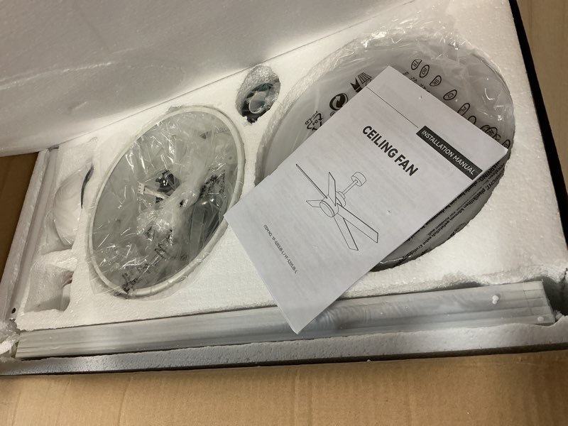 Condition photo showing New/Like New for Socket Fan Light with Remote, White 52‘’