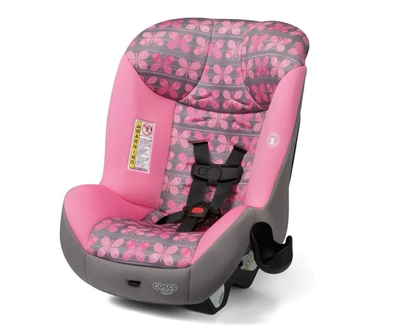 cosco kids scenera extend infant & toddler convertible car seat, pink butterfly