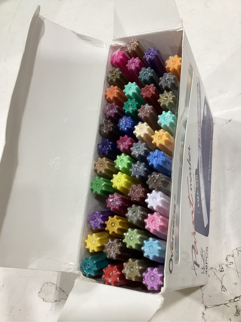 Condition photo showing Good Condition for overseas paint marker pens - 48 colors permanent oil based markers, medium tip, quick dry and waterproof assorted color paint pen for metal, wood, plastic, rock, stone, canvas, glass, ceramics 1 count (pack of 48)