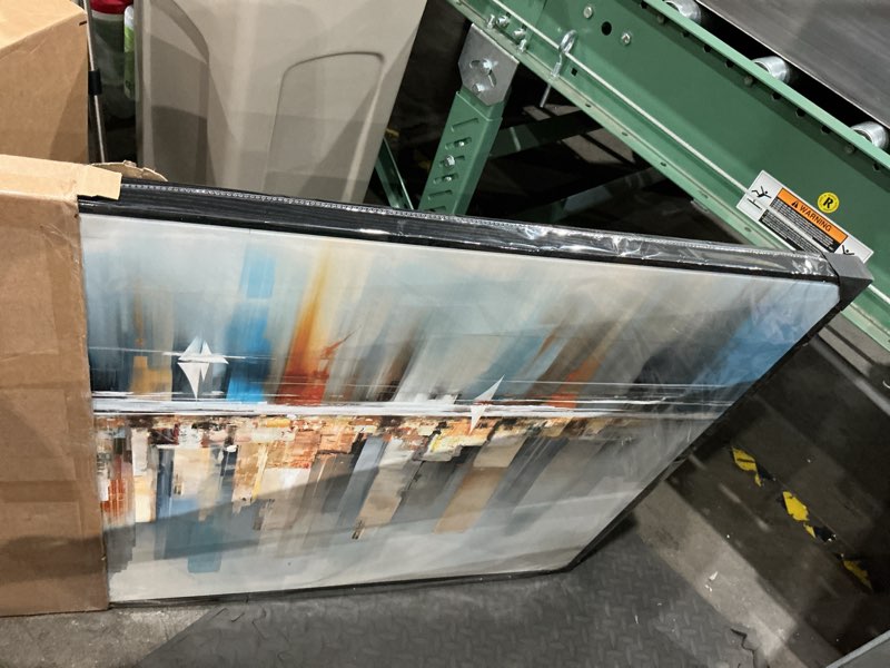 Condition photo showing New/Like New for dunhuang art modern new york city skyline wall art - large framed abstract canvas painting for home & office decor - vibrant nyc cityscape picture - 30"x60" city paintings wall decor 60"l x 30"w