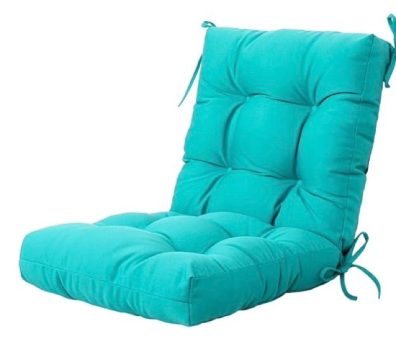 (Similar)ARTPLAN All Weather Chair Outdoor Cushions Wicker Tufted Pillow with Back for Outdoor Furniture,Teal