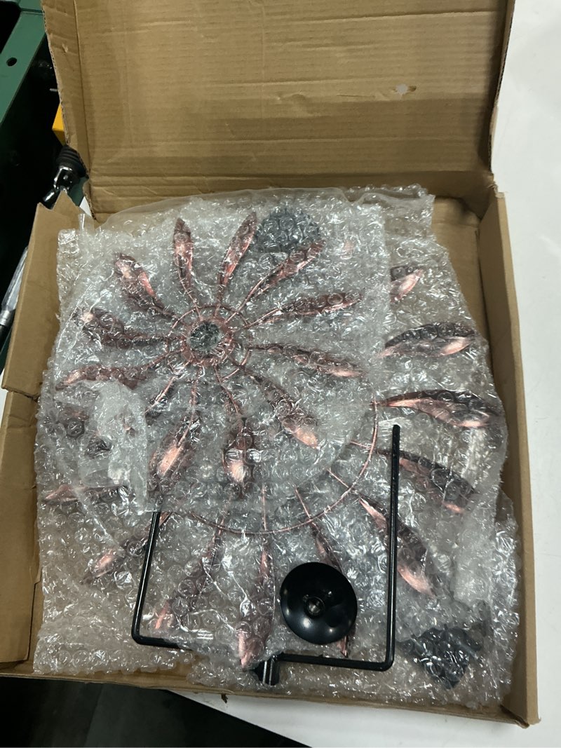 Condition photo showing Good Condition for wind spinners outdoor metal, 360° kinetic wind spinner with stake, metal garden yard patio lawn windmill decor (12.6" dia, 56.7" h, copper petal)