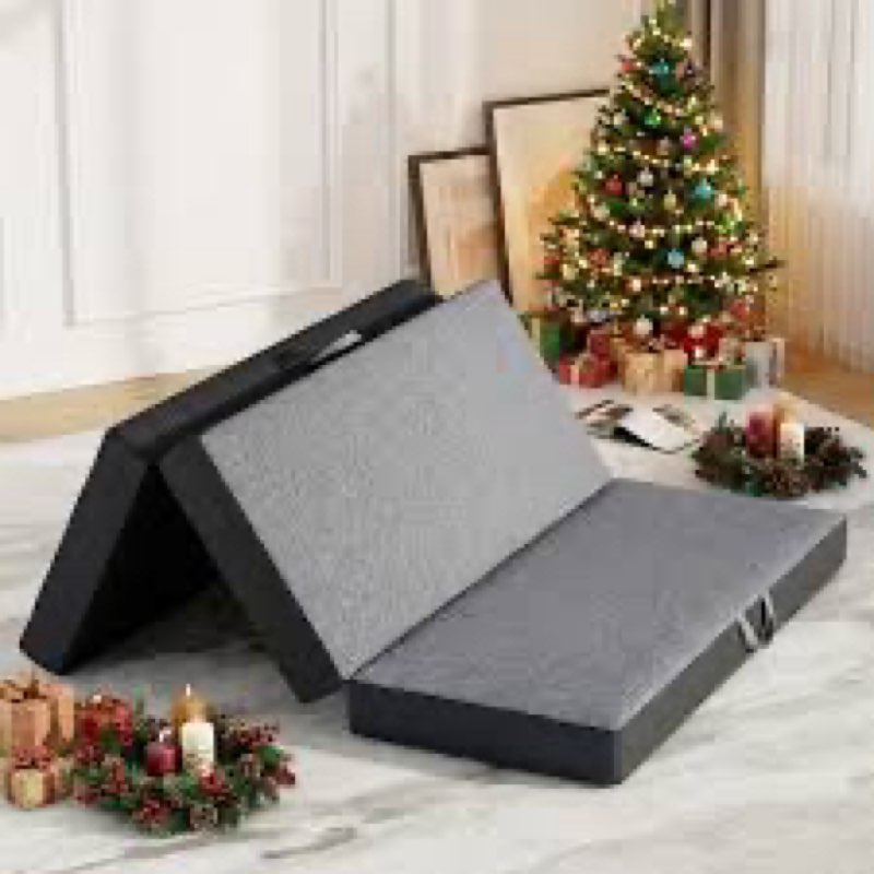 Vamcheer Tri Folding Mattress Queen Size - Foldable Mattress for RV/Camping/Travel/Guest Room/Yoga, 