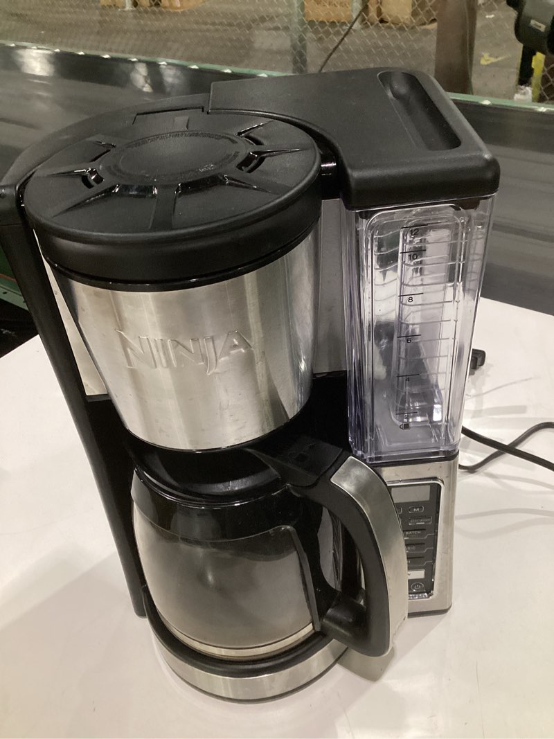 Condition photo showing Good Condition for (used, not tested)ninja 12-cup programmable coffee brewer, 2 brew styles, adjustable warm plate, 60oz water reservoir, delay brew - black/stainless steel