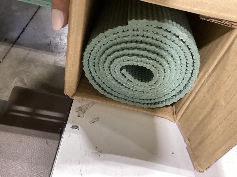 Condition photo showing Good Condition for gaiam yoga mat - premium 5mm solid thick non slip exercise & fitness mat for all types of yoga, pilates & floor workouts (68" x 24" x 5mm) sagebrush