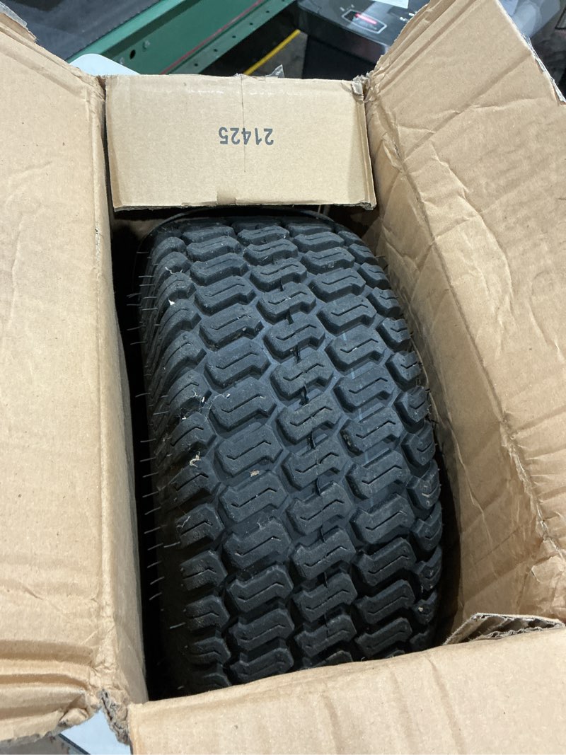 Condition photo showing Good Condition for marastar 21426 15x6.00-6 tire and wheel assembly, replacement riding lawn mower front tire compatible with 100 and 300 series john deere riding mowers