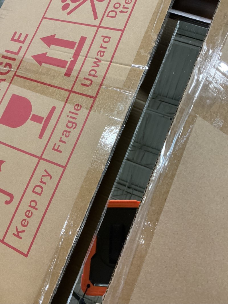 Condition photo showing Good Condition for Full Length Mirror Wood Frame, 65×22in Floor Mirror Full Body Mirror with Standing Holder Hanging Wall Mirror, Stand Large HD Mirror, Dressing Mirror for Bedroom/Living Room, Walnut