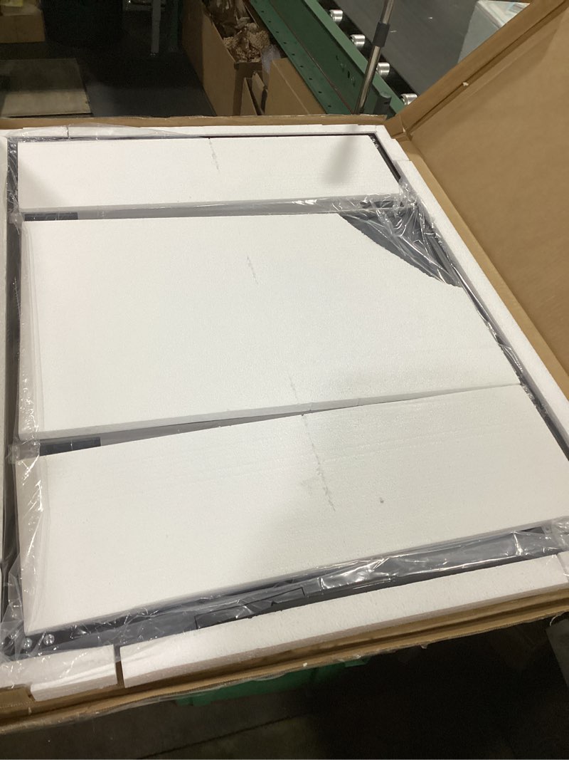 Condition photo showing Good Condition for keonjinn 24 x 32 inch black bathroom mirror, beveled rectangle framed mirror for wall, black bathroom vanity mirror for over sink, tempered glass, square corner, farmhouse style black 32"l x 24"w
