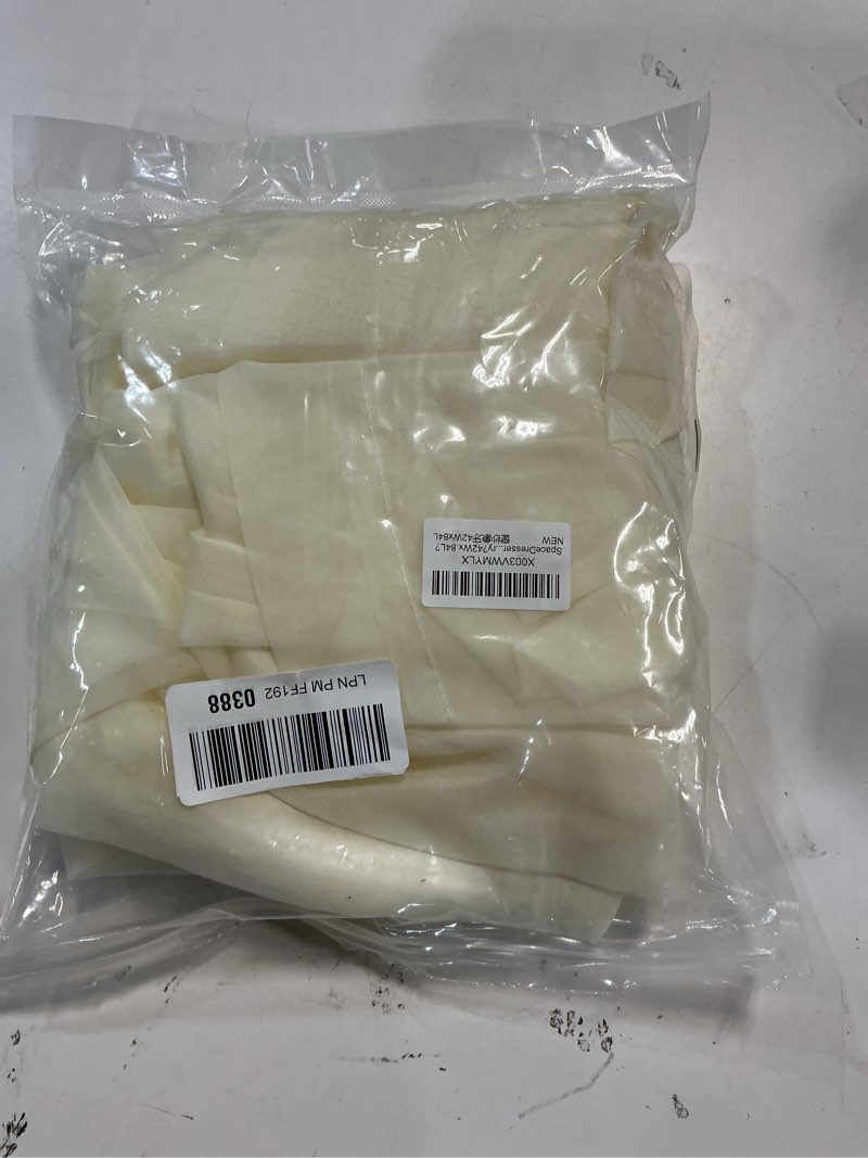 Condition photo showing Good Condition for SpaceDresser Basic Rod Pocket Sheer Voile Window Curtain Panels White 1 Pair 2 Panels 42 Width 84 Inch Long for Kitchen Bedroom Children Living Room Yard(Ivory,42 W x 84 L) Ivory 42"W x 84"L (Pack of 2)