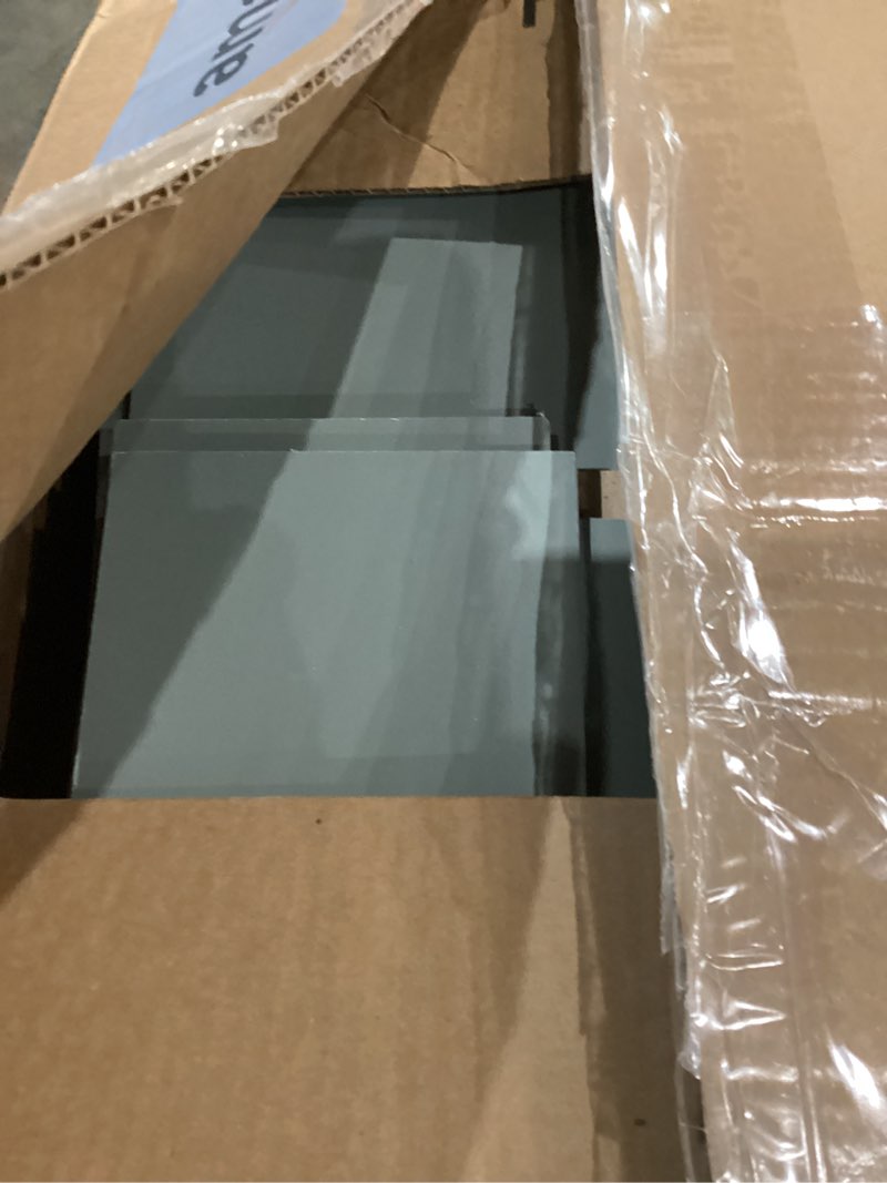 Condition photo showing As Is for Furinno Jaya DVD Shelf, 8-Tier Tall Narrow CD Rack, Media Shelf with Adjustable Shelves, DVD Storage Cabinets for CD Blueray Game Disc, Easy Assembly, for Living Room, Home Office, Sage Green