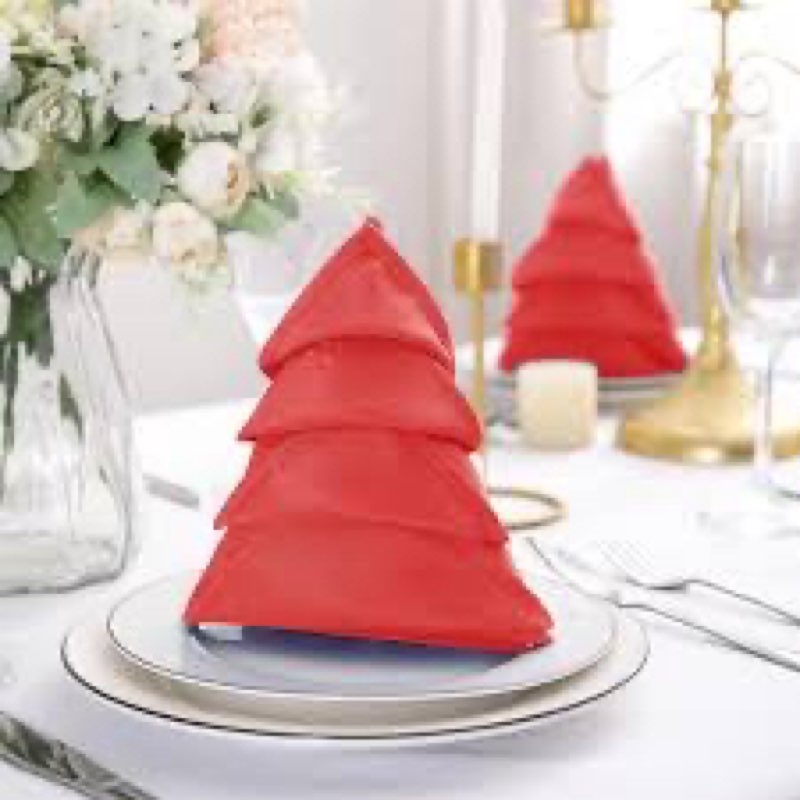 50pcs Polyester Cloth Napkins - 20 x 20 inch Red Dinner Washable Napkins with Hemmed Edges for Resta
