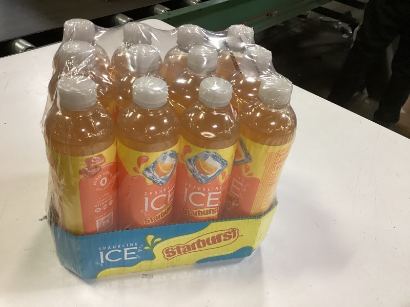 Condition photo showing New/Like New for Sparkling Ice STARBURST Orange, Zero Sugar Flavored Sparkling Water, with Vitamins and Antioxidants, Low Calorie Beverage, 17 fl oz Bottles (Pack of 12). Orange 17 Fl Oz (Pack of 12)