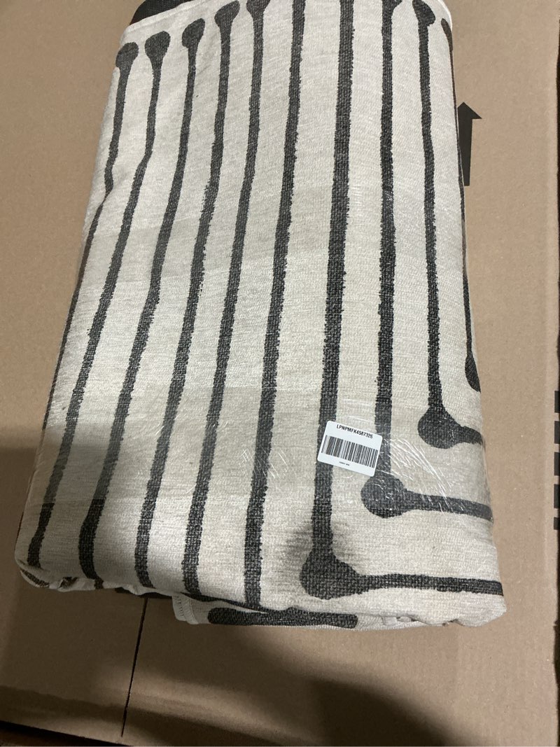 Condition photo showing As Is for ruggable x jonathan adler machine washable modern area rug – inkdrop black & ivory 8x10, stain-resistant, non-slip – large rugs for living room, bedroom, hallway, entryway & office–with standard pad