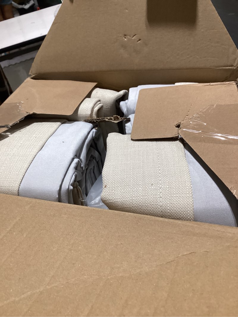 Condition photo showing Good Condition for miulee pinch pleated 100% blackout curtains 108 inch long 4 panel set for bedroom thick linen memory trained pleat living room darkening back tab double layer thermal insulated drapes, cream cream 40"w x 108"l (pack of 4)