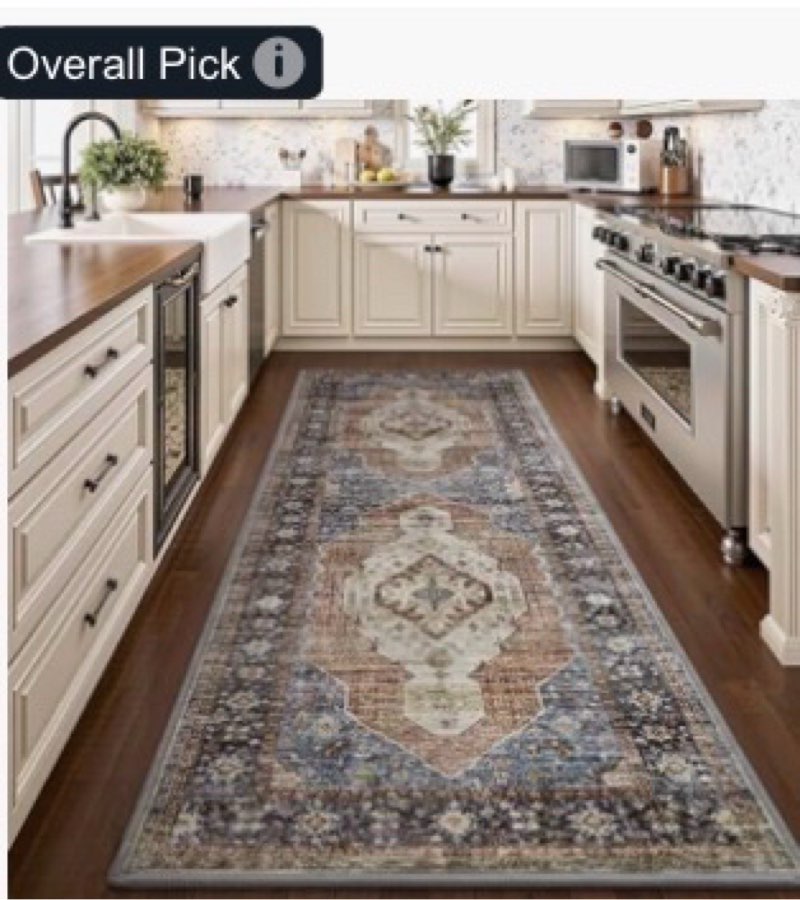 Engiw Runner 2x6 Runners for Hallways Runner-Rugs for Bedroom Soft Kitchen Machine Washable Vintage 