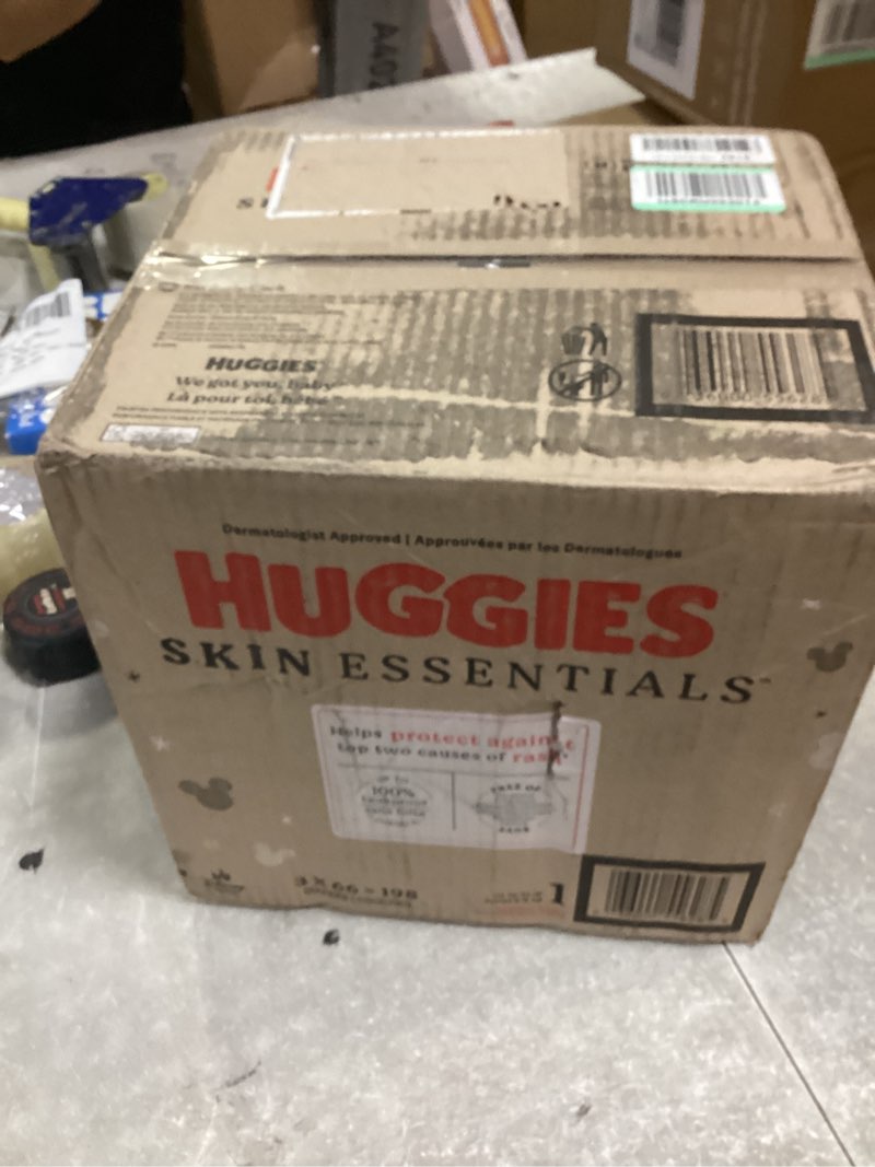Condition photo showing New/Like New for Huggies Skin Essentials Diapers - Econ+ Pack - Size 1 - 198ct