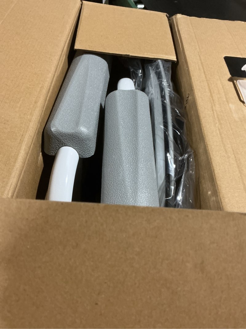 Condition photo showing As Is for Medline 3-in-1 Steel Bedside Commode, Elongated Seat, Sturdy Folding Frame, 7.5 QT. Bucket, 350 lb. Weight Capacity, Clip-on Seat, Easy Cleaning, Tool-Free Assembly, Gray