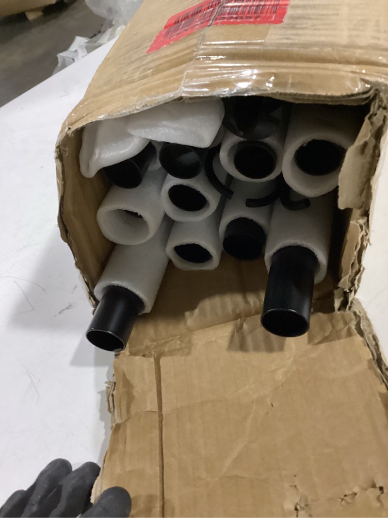 Condition photo showing Good Condition for 4 pack string light poles for outside, 10.5 ft outdoor string light poles for string lights, backyard patio light poles for bistro party wedding, metal pole for outdoor string lights