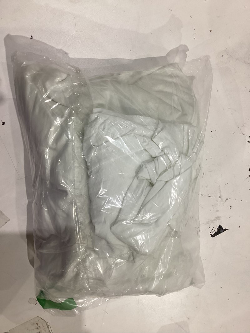 Condition photo showing As Is for White Cotton Duvet Cover Queen Set 3 Pieces, 1 Duvet Cover 90x90 (Comforter Not Included) and 2 Pillowcases,4 Ties and Zip Closure, Soft and Breathable, White,Queen Queen White