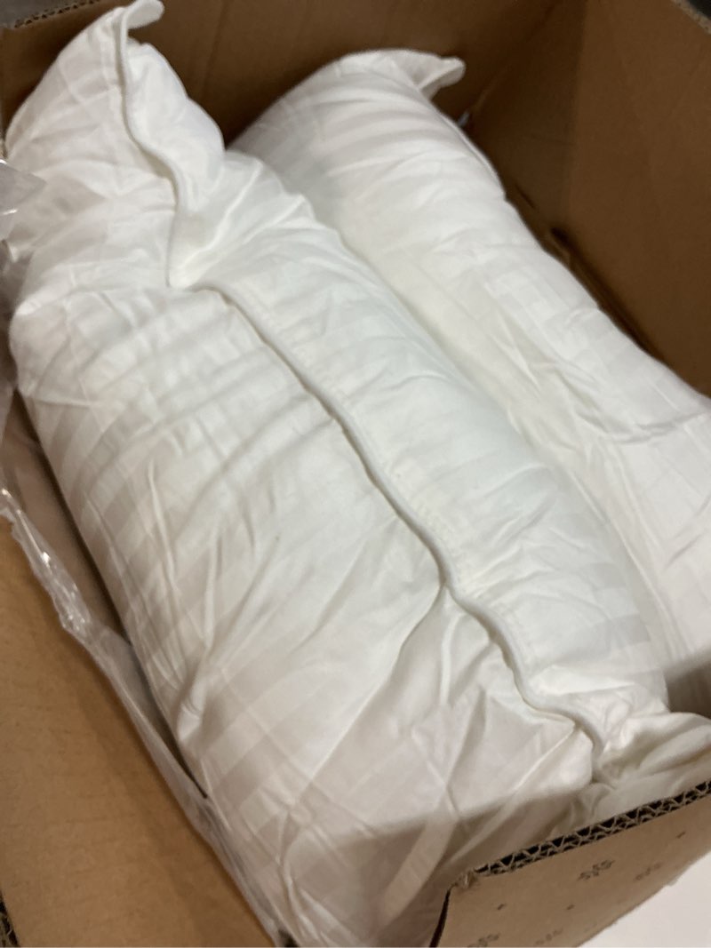 Condition photo showing As Is for Beckham Hotel Collection Bed Pillows Standard/Queen Size Set of 2 - Original Soft Down Alternative Pillow for Sleeping - Soft Support for Back, Stomach or Side Sleepers Queen / Standard White