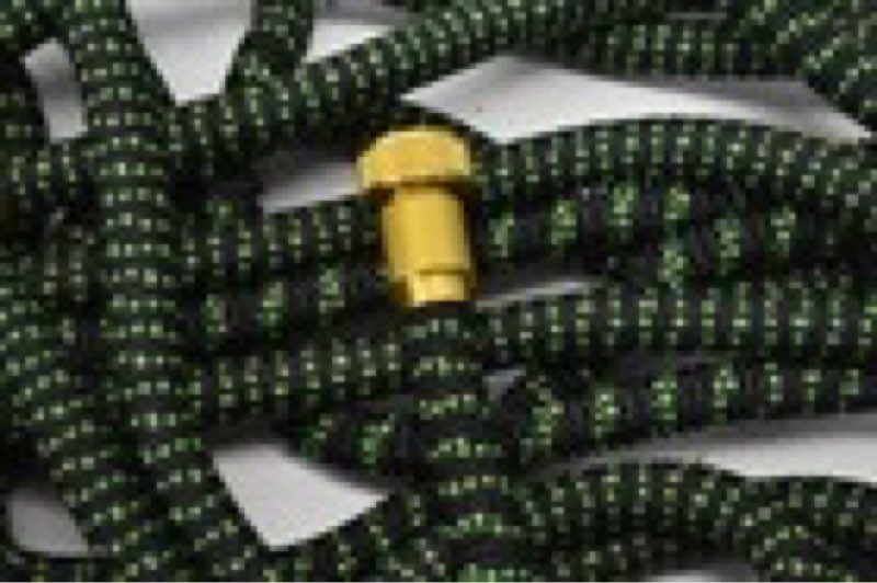 50' expanding garden hose w brass ends 3/4" adjustable black/green kink free
