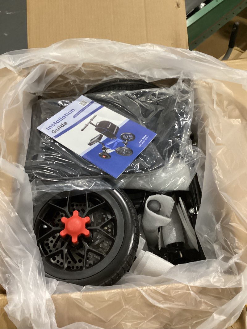 Condition photo showing Good Condition for all terrain foldable knee scooter walker with disc brake and shock absorbers for foot injury recovery in black