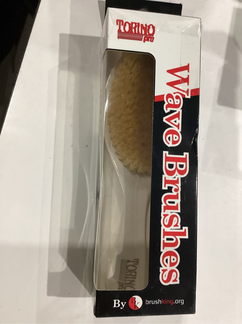Condition photo showing As Is for torino pro wave brush #640 by brush king - soft curve 360 waves- soft wave - made with 100% boar bristles - true texture soft - great for polishing/laying down frizz & finisher white 1 count (pack of 1)