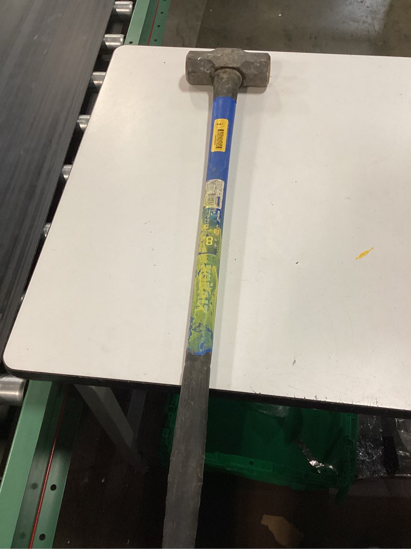 Condition photo showing As Is for kobalt 8-lb smooth face steel head fiberglass engineering sledge hammer