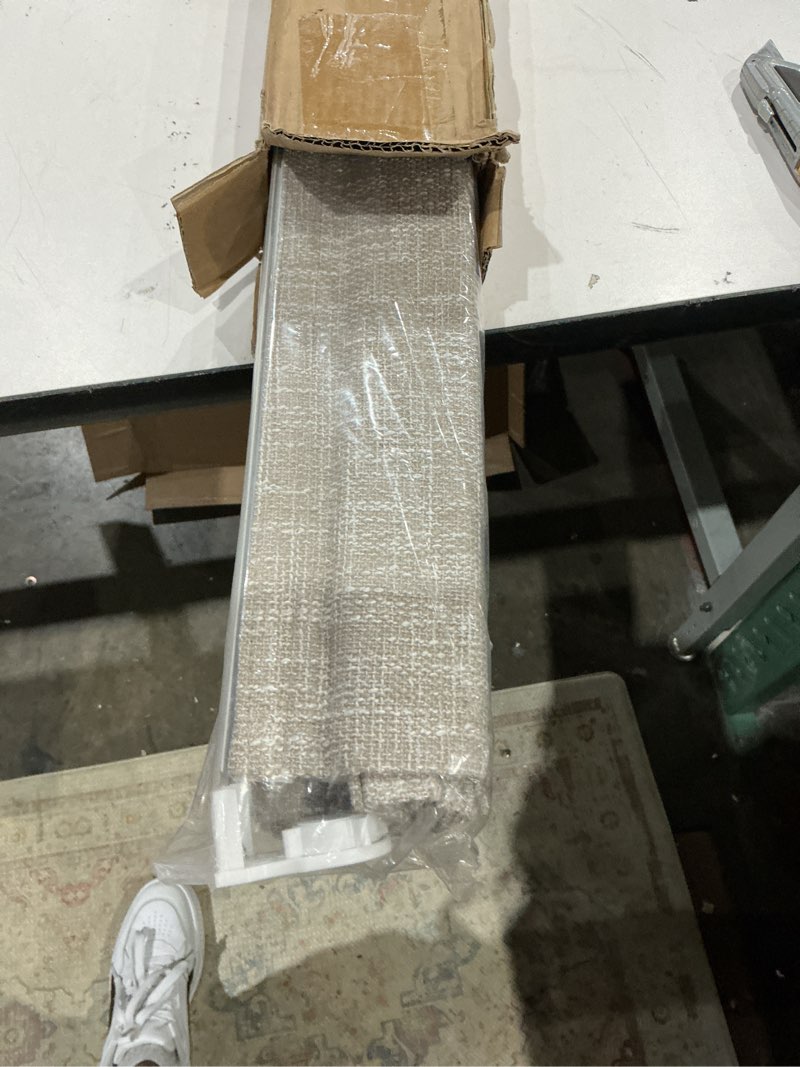 Condition photo showing Good Condition for eclipse drew noise reducing blackout cordless lined window roman shade for living room, 39 in x 64 in, linen 39"w x 64"h manual linen