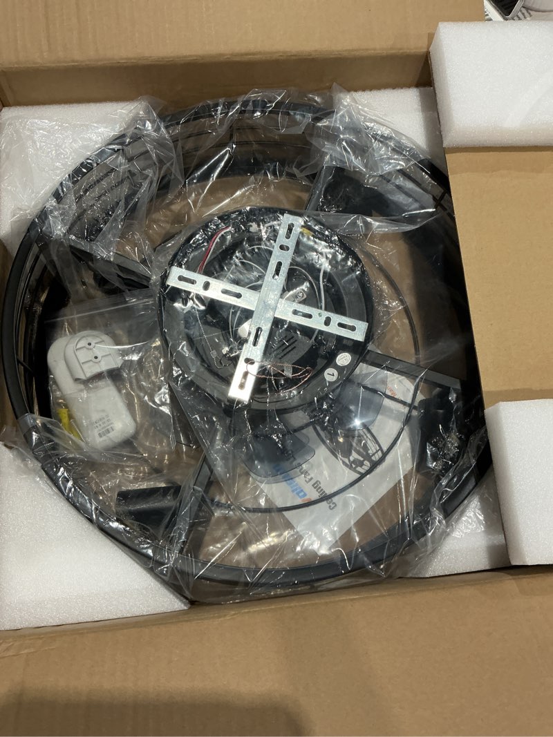 Condition photo showing Good Condition for volisun caged ceiling fan with light and remote,19.7 inch fandelier ceiling fan with light flush mount, farmhouse bladeless ceiling fans with lights for kitchen,bedroom black 19.7 inch