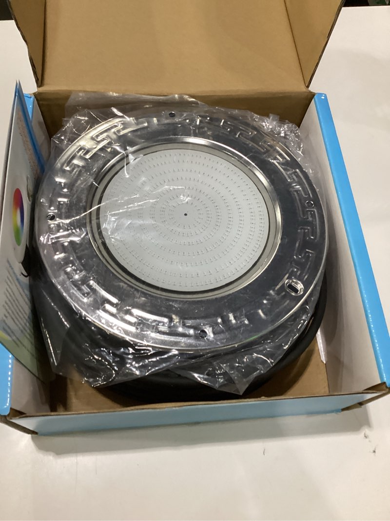 Condition photo showing Good Condition for awanhe pool lights for inground pool, 60w 10 inch led inground pool light with controller, remote and app control for wet niche, color changing underwater swimming pool lights with 100 foot cord