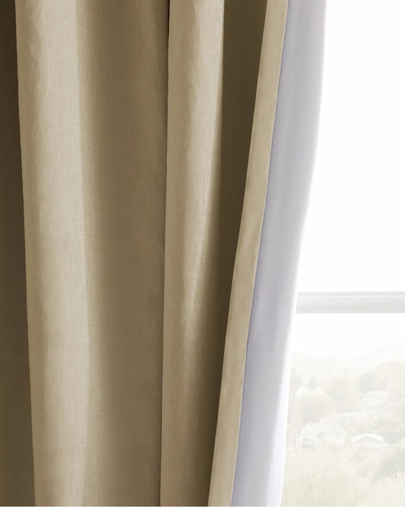 Quince European Linen Room Darkening Curtain European Linen Room Darkening Curtain, color ivory,set of 1, 48*84 inc 