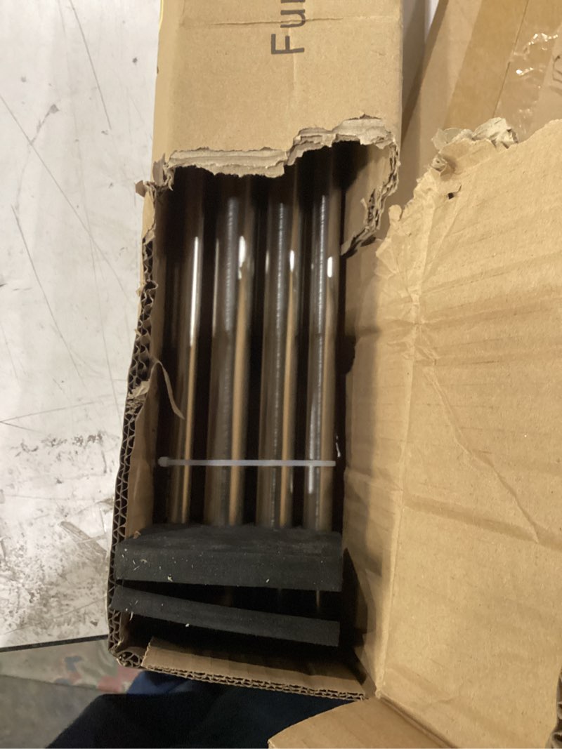 Condition photo showing New/Like New for 1 inch double curtain rods 72 to 144 inches, adjustable telescoping window drapery rod, dual heavy duty curtain rods with iron-finials for sliding glass door, patio, bedroom, kitchen, brushed nickel 72"-144" brushed nickel