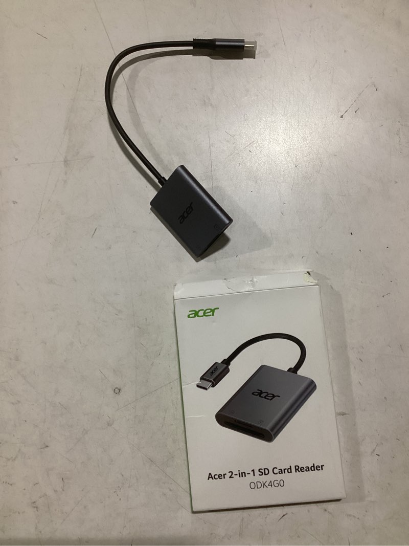 Condition photo showing New/Like New for Acer SD Card Reader USB C, Dual Slots Type C to Memory Card Reader, Aluminum Micro SD Card Camera Adapter for MicroSD, SDHC, SDXC, Compatible with iPhone16/15, MacBook, iPad Pro, Android, Laptop Grey